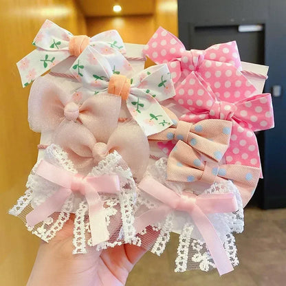 10Pcs/Set New Baby Girl Cute Colors Flower Hair Bands Ponytail Holder Chilren Soft Scrunchies Rubber Kid Hair Accessories