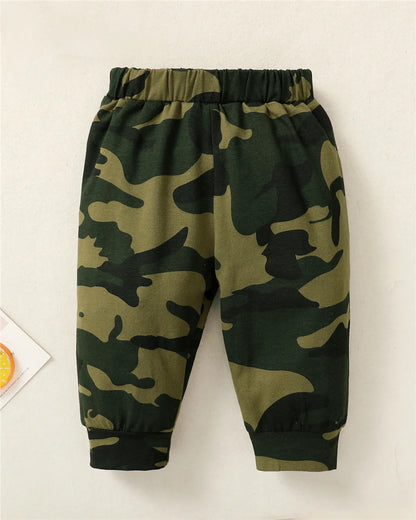 Ensemble 3 pièces pour nouveau-né garçon de 0 à 18 mois, barboteuse à manches courtes et pantalon camouflage avec chapeau, tenue décontractée