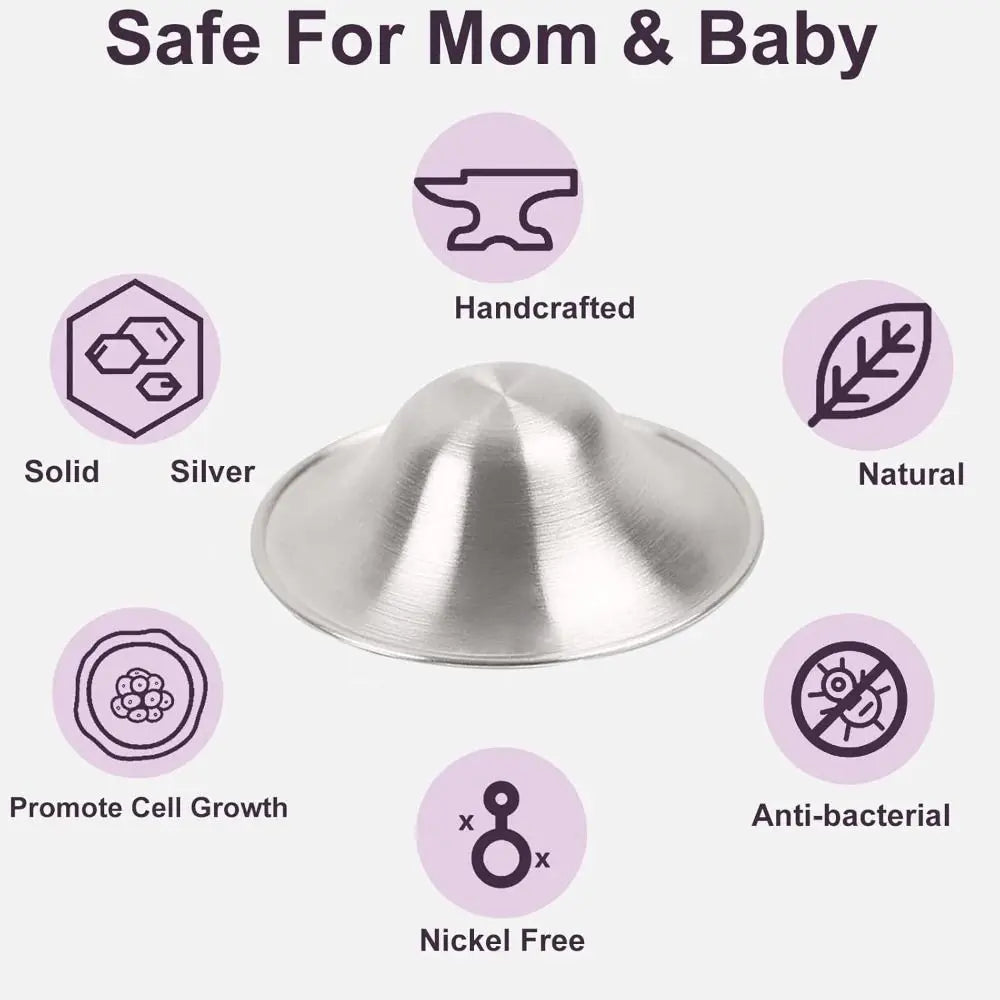 Protège-mamelons pour l'allaitement, essentiels pour l'allaitement des nouveau-nés, protège-mamelons originaux en argent, pour l'allaitement, pour toutes les mamans, apaisant