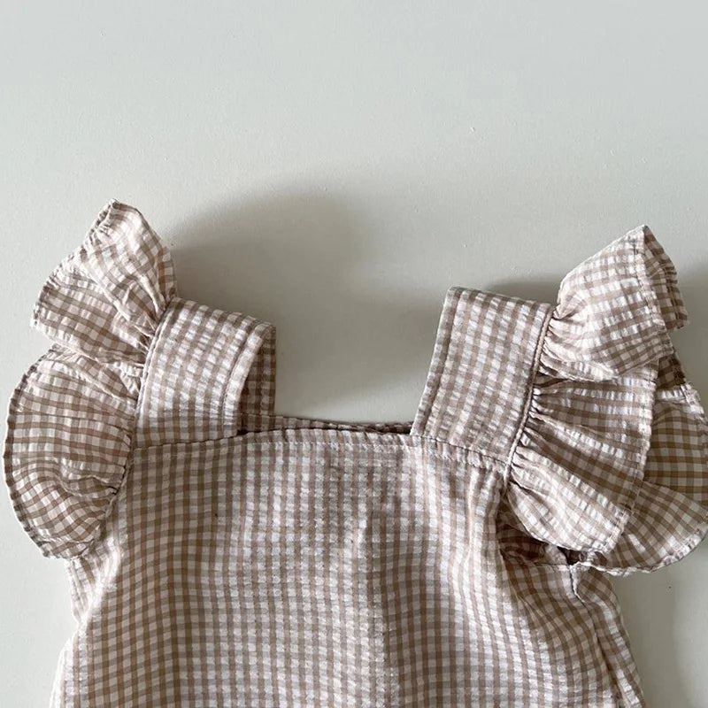 Milancel 2024 Ensemble de vêtements d'été pour bébé, t-shirt à carreaux et short pour tout-petit, 2 pièces, vêtements d'extérieur pour filles