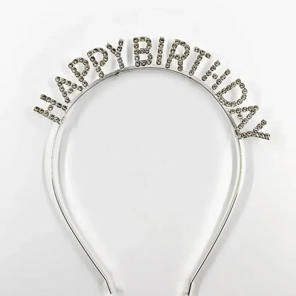 Happy Birthday Crystal Rhinestone Crown Hair Bands for Kids Girl Hoop Headband Wedding Prom Tiaras Hair Jewelry Accessories