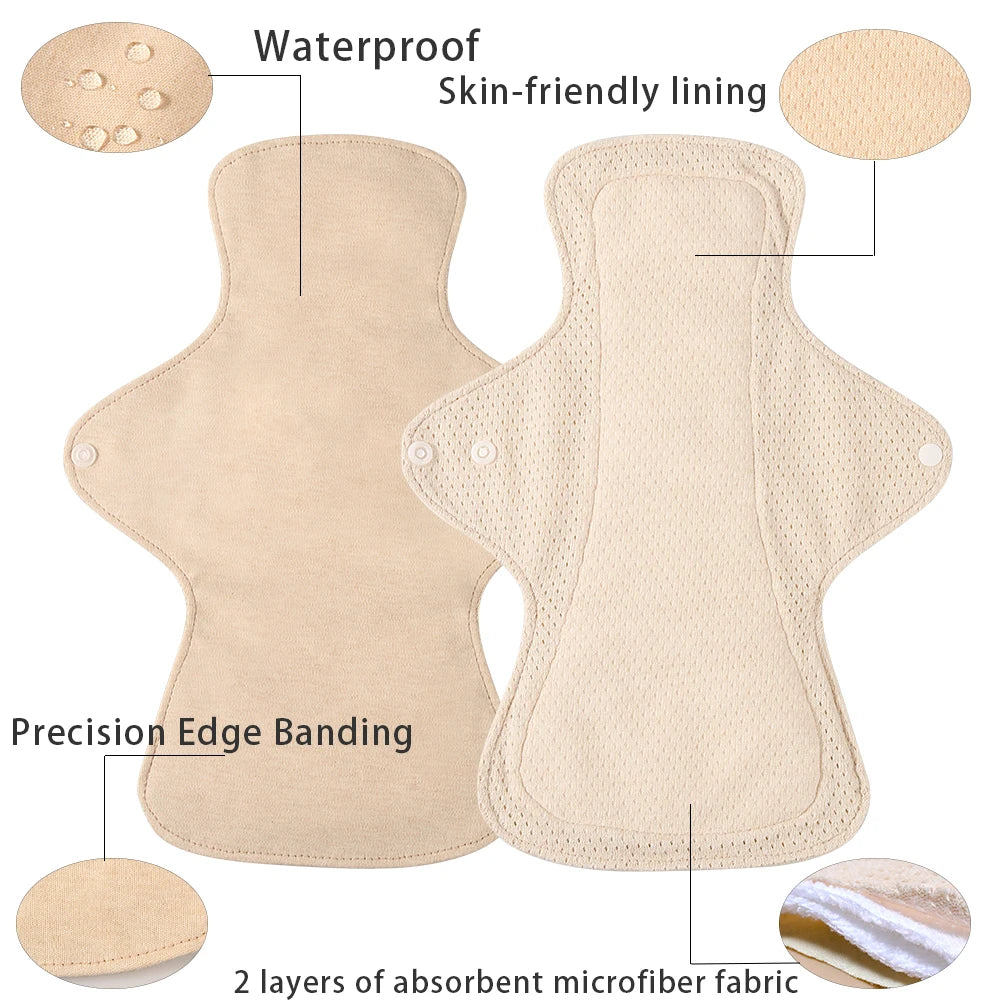Serviettes hygiéniques en coton coloré BIAI, lavables et réutilisables, très absorbantes et respirantes, cadeau pour femme