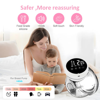 Tire-lait portable électrique indolore double face entièrement automatique intégré mains libres collecteur de sein allaitement maternel