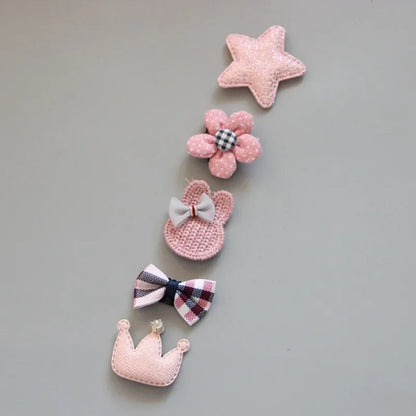 5Pcs/Set Baby Hair Clips Cute Girl Bows Crown Hair Clips Kids Child Baby Hairpins Barrettes Haarspeldjes Baby Hair Accessories