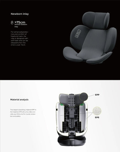 Child Seat 360° Baby Car Seat  Rotatable ISOFIX ,E8，R129/Group0+1/2/3,0-36 kg/0-12 Years, 5-Point Safety Belt, Child Car Seat