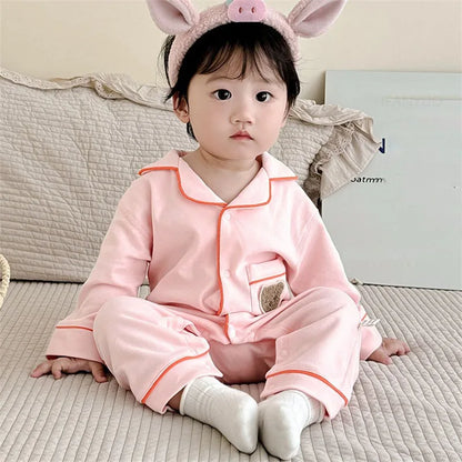 Pyjama en coton doux et respirant pour bébé, vêtements de nuit pour enfants, garçons et filles, printemps-automne