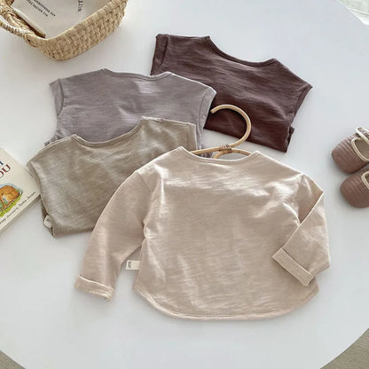 MILANCEL – Chemisier d'automne pour enfants, joli maillot de corps uni pour filles et garçons