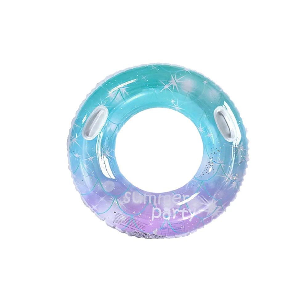1pc Sequin Starry Sky Swimming Ring Thickened PVC Inflatable Swim Circle For Beach Pool Parties