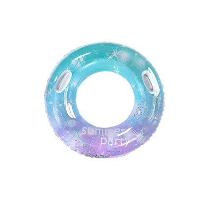 1pc Sequin Starry Sky Swimming Ring Thickened PVC Inflatable Swim Circle For Beach Pool Parties