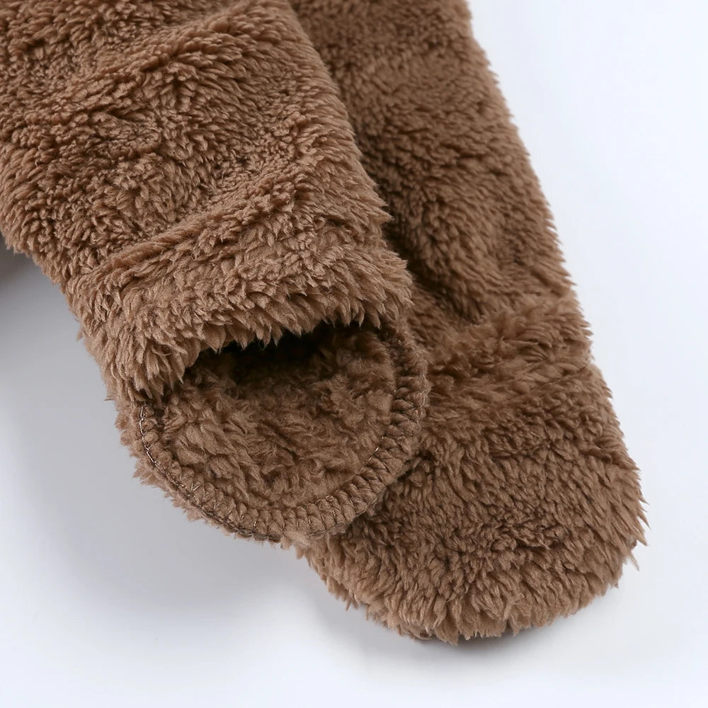 Barboteuse d'hiver épaisse en coton pour bébé, combinaison chaude à manches longues pour fille de 0 à 24 mois, pyjama à capuche en polaire pour nouveau-né garçon, 2025