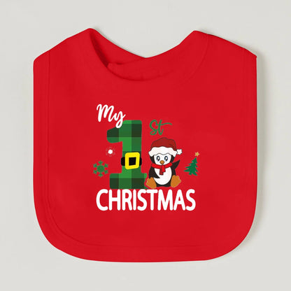 It's My First Christmas Baby Bib Christmas Vibes Bibs Newborn Red Cotton Saliva Towel Xmas Party Bib Holiday Infant Shower Gift