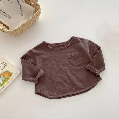 MILANCEL – Chemisier d'automne pour enfants, joli maillot de corps uni pour filles et garçons