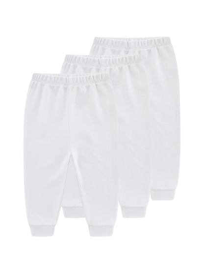 Ensemble 3 pièces pour bébé garçon et fille, pantalon 100 % coton, quatre saisons, pour nouveau-né de 0 à 24 mois, couleur unie