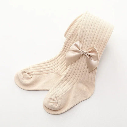 Collants pour nourrissons, nouveau-nés, tout-petits, en coton, pour enfants, printemps-automne, jolis collants en maille avec nœud papillon