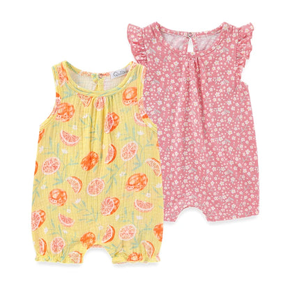 2 pièces été mignon bébé garçon fille combinaisons tissu confortable 0-9 mois nouveau-né barboteuse sans manches vêtements pour bébé