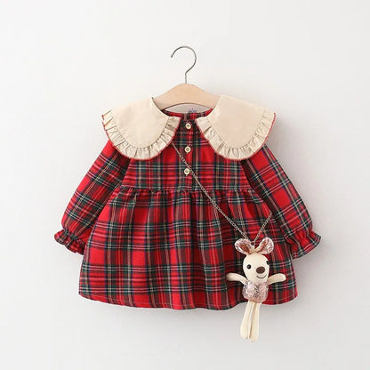 Printemps automne nouveau-né bébé fille vêtements robe à carreaux à manches longues pour bébé filles vêtements 1er bébé anniversaire robes de princesse robe