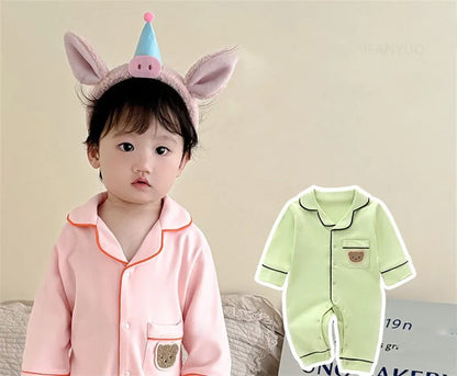 Pyjama en coton doux et respirant pour bébé, vêtements de nuit pour enfants, garçons et filles, printemps-automne