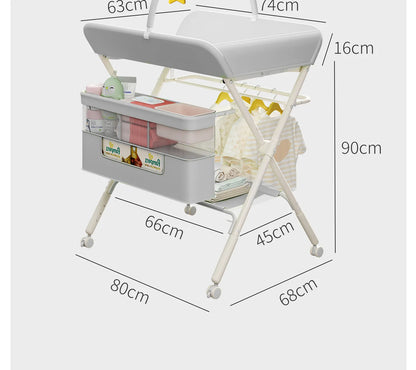 Baby Multifunctional Nursing Table, Foldable Diaper Table, Baby Bathing and Touching Table, Newborn Baby Diaper Changing Table