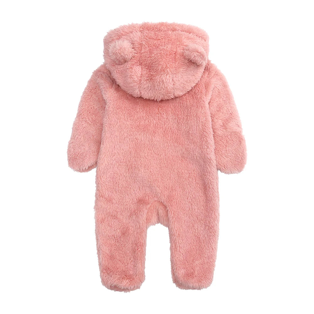 Barboteuse d'hiver épaisse en coton pour bébé, combinaison chaude à manches longues pour fille de 0 à 24 mois, pyjama à capuche en polaire pour nouveau-né garçon, 2025