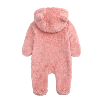 Barboteuse d'hiver épaisse en coton pour bébé, combinaison chaude à manches longues pour fille de 0 à 24 mois, pyjama à capuche en polaire pour nouveau-né garçon, 2025