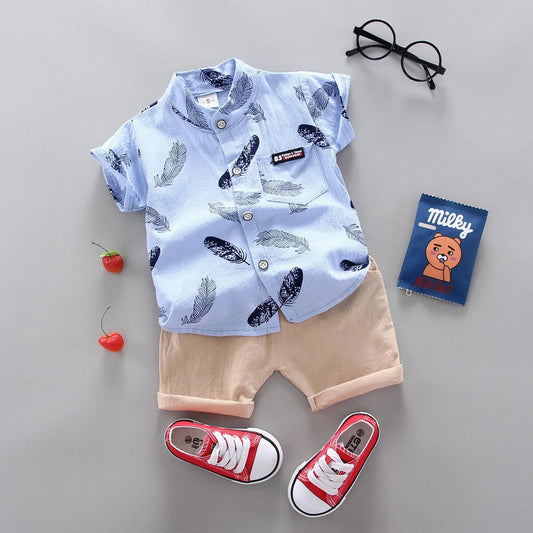 Ensemble de vêtements décontractés pour bébé garçon, haut et short, 2 pièces, été 2024