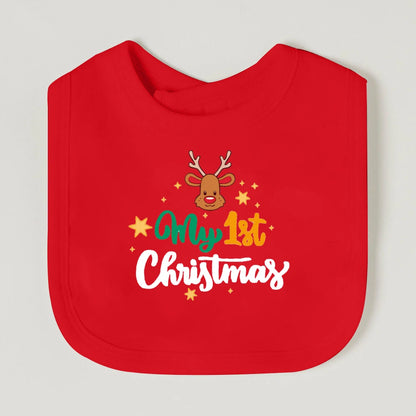 It's My First Christmas Baby Bib Christmas Vibes Bibs Newborn Red Cotton Saliva Towel Xmas Party Bib Holiday Infant Shower Gift