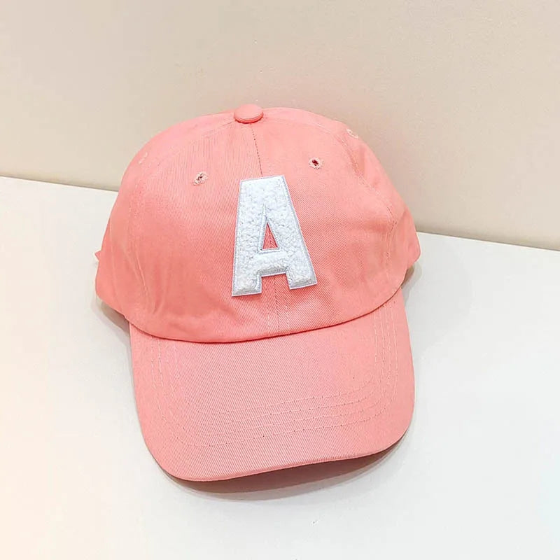 A-Letter Kids Baseball Caps Solid Color Children 2-5Year Boys Girls Baby Duck Tongue Cap Cotton Outdoor Sports Sunscreen Visors