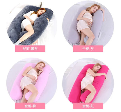 Coussin de grossesse en forme de U, coussin de soutien lombaire en pur coton, coussin de dossier pour femmes enceintes, oreiller multifonction pour tout le corps