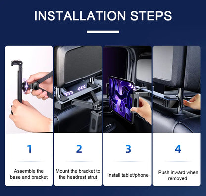 Kids Rear Seat Ipad Holder Car Seat Back Storage Hook for Phone Ipad Support Travel Child Baby Watching Cartoon Headrest Bracket