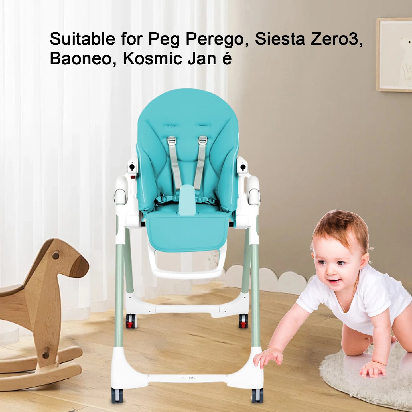 Portable Dining Chair Cover Baby PU Leather Dining Chair Pad Soft Multifunctional Seat Cover With Padding For Kids Children
