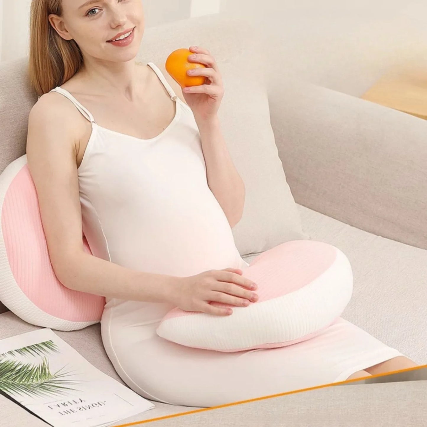 Oreiller de grossesse ergonomique pour dormeurs latéraux Coussin de soutien de grossesse Protection de la taille Soulage la pression abdominale et dorsale