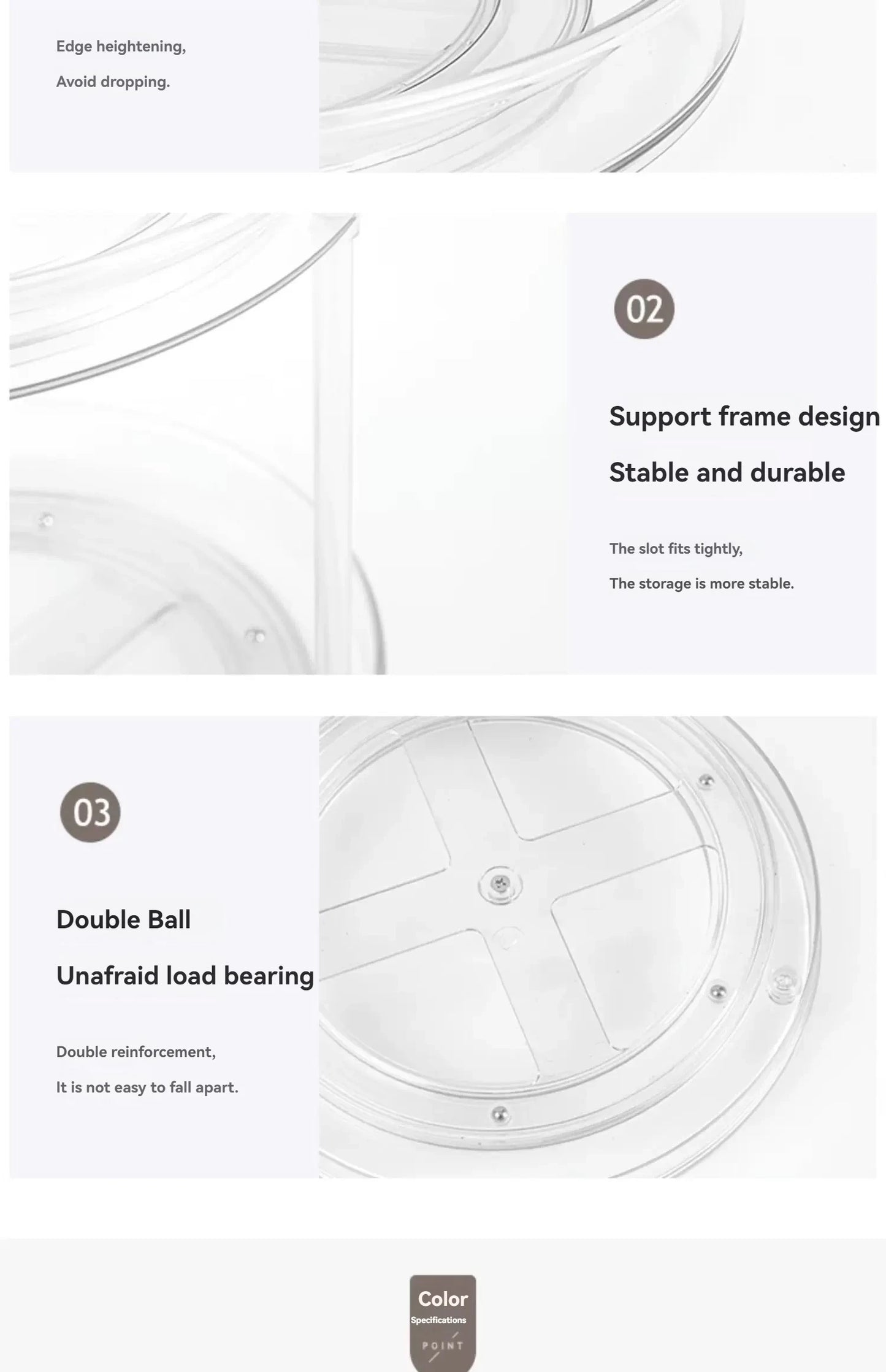 Safety Seat Adhesion Storage and Stora Desktop Cosmetics Storage Rack Transparent Rotating Storage Rack Multi-Layer Storage Rack