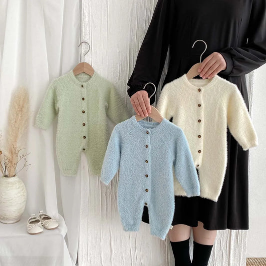 Combinaison en peluche super mignonne pour nouveau-né, automne et hiver, vêtements pour bébés garçons et filles, combinaison douce