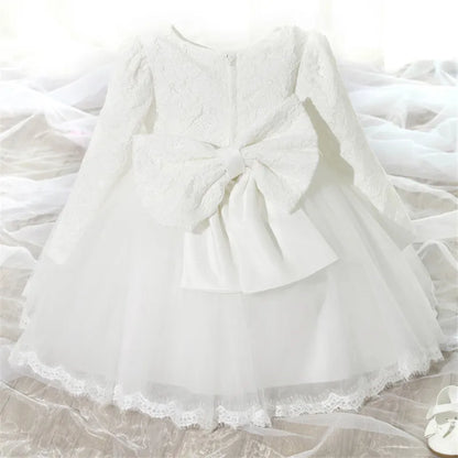 Robes de princesse à manches longues pour nouveau-né, tenue de fête, de mariage, de baptême, de fête ...