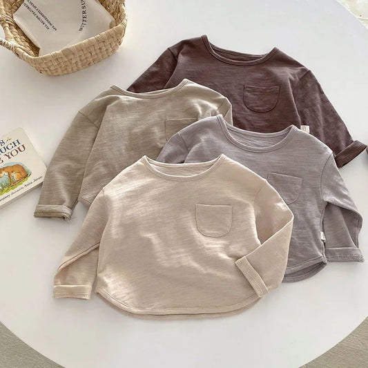 MILANCEL – Chemisier d'automne pour enfants, joli maillot de corps uni pour filles et garçons