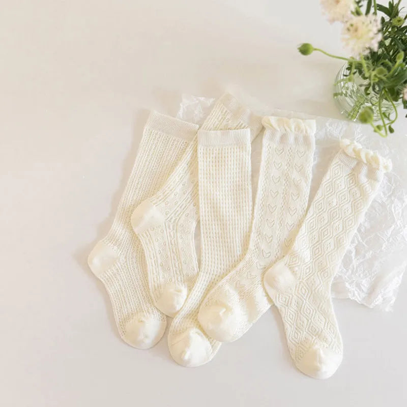 Lot de 3 paires de bas princesse blancs à volants en dentelle pour fille, chaussettes d'été en maille fine et respirante pour enfants de 3 à 12 ans