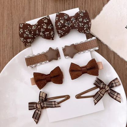 8Pcs/Set Bows Floral Baby Hair Clips Hair Accessories Girls Kids Star Flower Hairpin Headdress Toddler Headwear Birthday Gifts