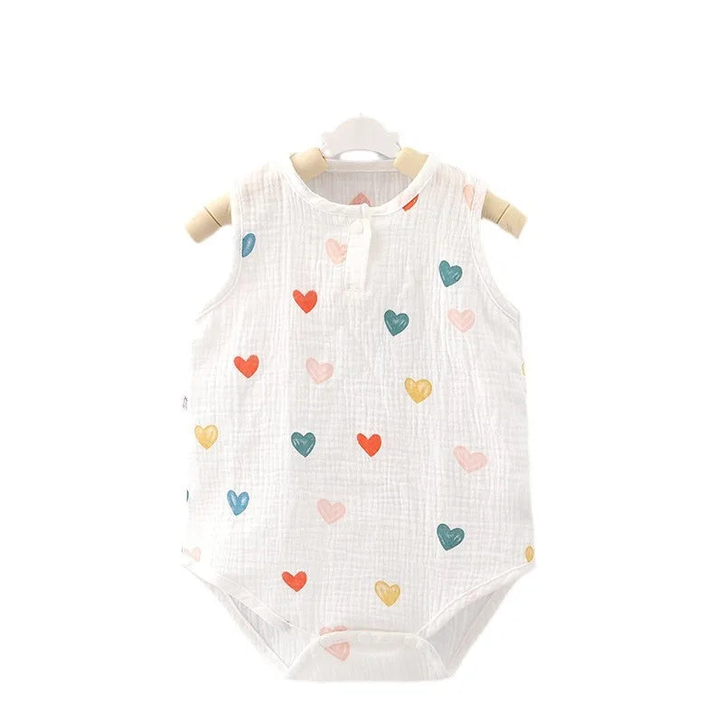 Pyjama d'été pour bébé, combinaison mignonne avec ours et lapin, motif dessin animé, pour garçons et filles, vêtements de nuit fins pour nouveau-nés