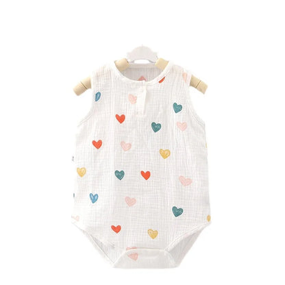 Pyjama d'été pour bébé, combinaison mignonne avec ours et lapin, motif dessin animé, pour garçons et filles, vêtements de nuit fins pour nouveau-nés