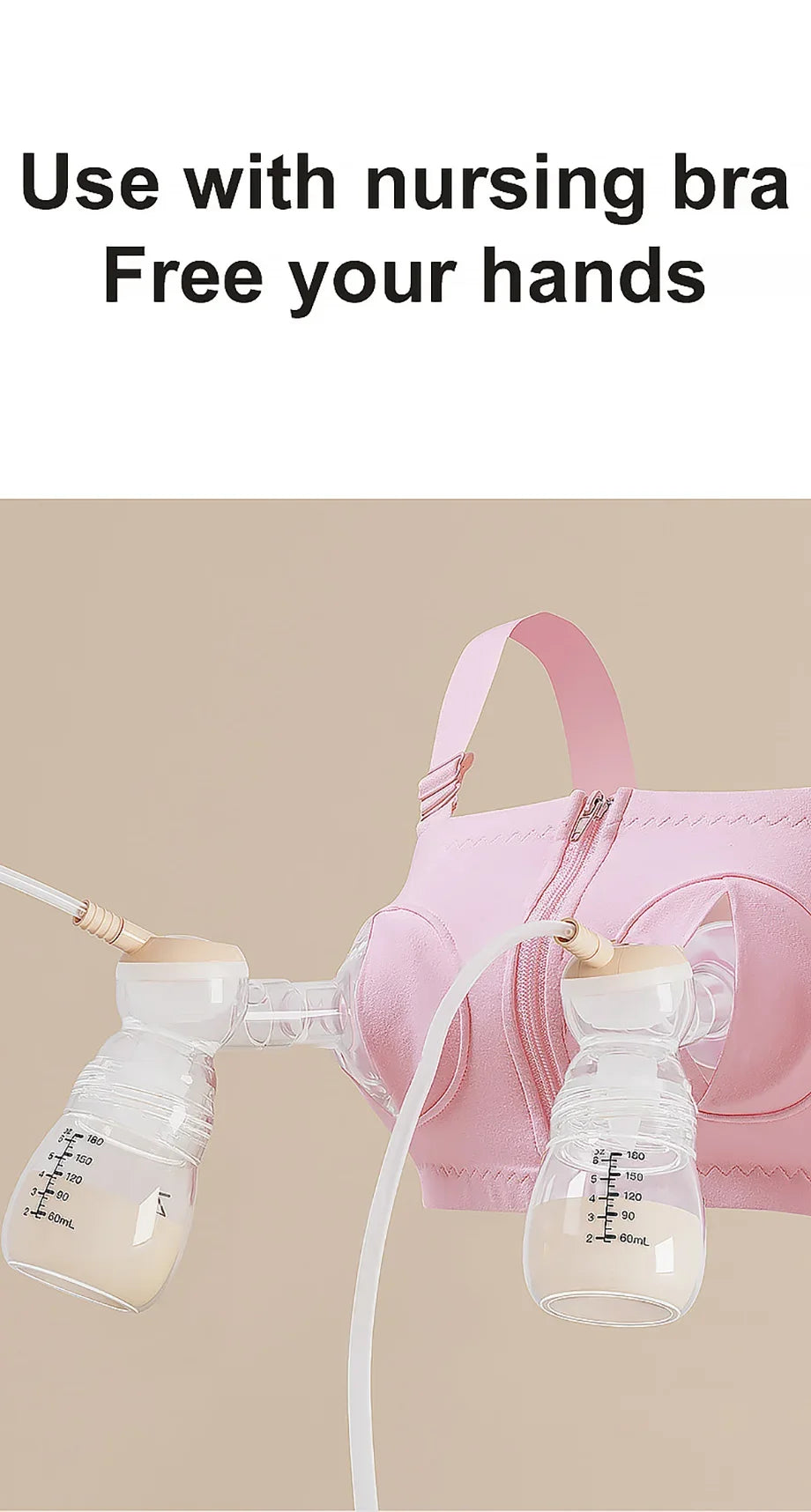 Tire-lait électrique double NCVI – 4 modes et 9 niveaux d'aspiration, ultra-silencieux, affichage LED, sachets de conservation du lait inclus