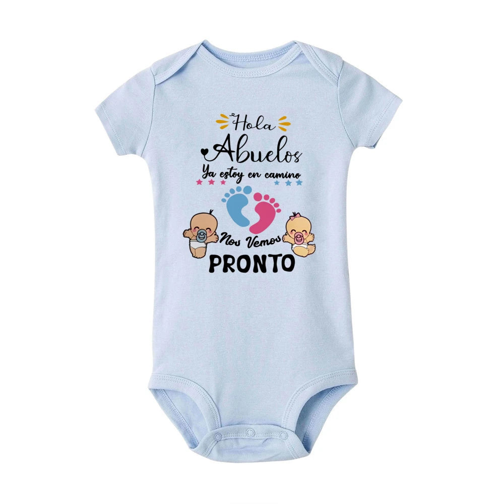 J'ai hâte de vous rencontrer grand-mère et grand-père, body pour bébé, annonce de grossesse, barboteuse, vêtements de révélation de bébé pour grands-parents