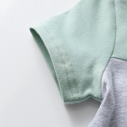 Ensemble 2 pièces pour bébé garçon, tenue d'été tendance en coton fin avec t-shirt à manches courtes et pantalon court