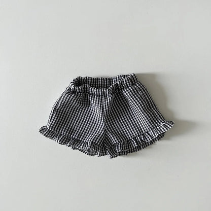 Milancel 2024 Ensemble de vêtements d'été pour bébé, t-shirt à carreaux et short pour tout-petit, 2 pièces, vêtements d'extérieur pour filles