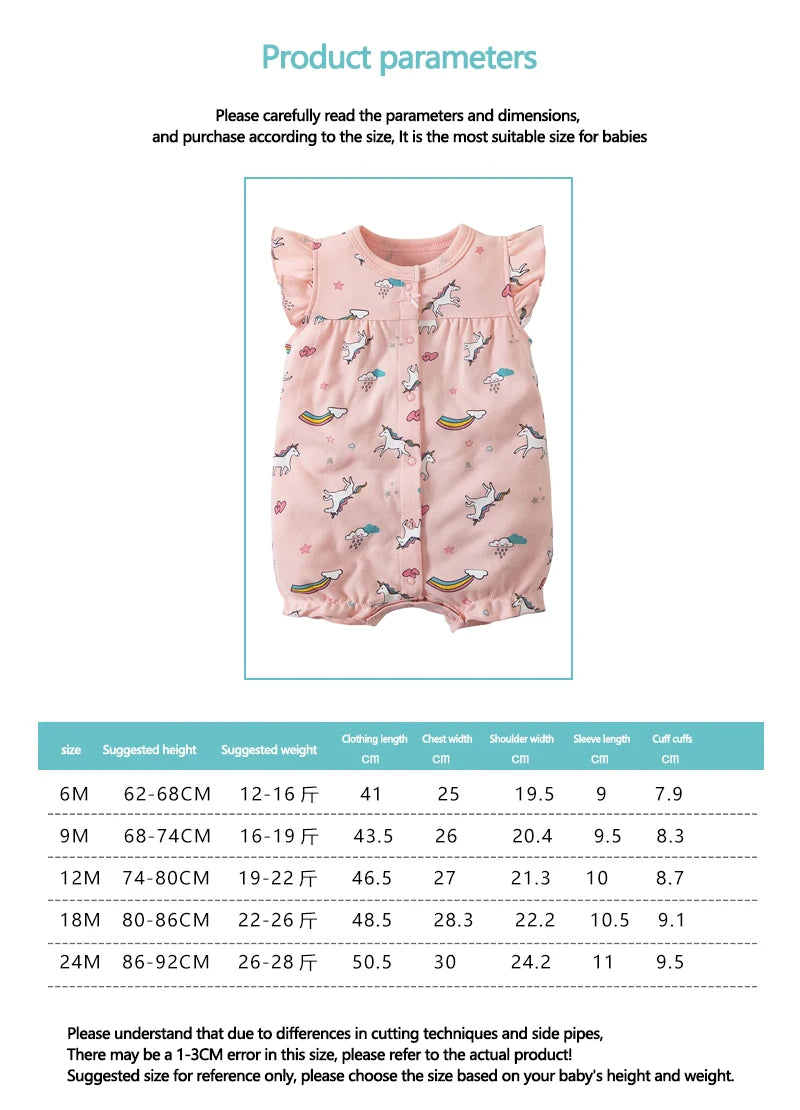 Body d'été pour nouveau-né, barboteuse pour garçons et filles, vêtements 100 % coton pur, body doux à manches courtes pour tout-petits
