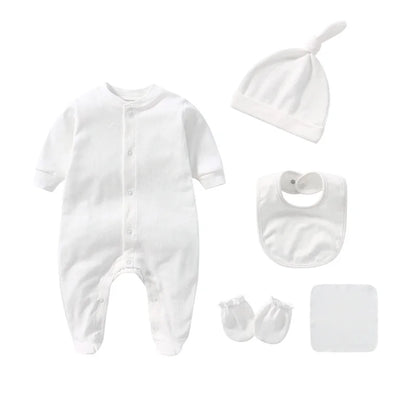 Barboteuses pour bébés garçons en coton uni, vêtements pour nouveau-nés, moufles, chapeaux, chaussettes, tenues pour enfants, tout-petits, personnalisées
