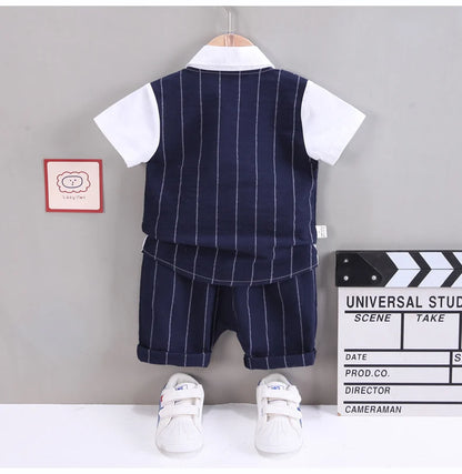 Ensembles de vêtements pour bébés IENENS pour garçons, robe formelle, chemise d'été + short, tenues à manches courtes pour enfants, vêtements de fête d'anniversaire pour tout-petits
