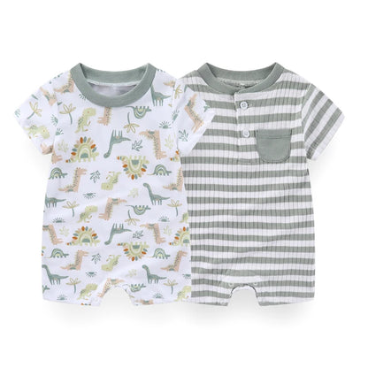 2 pièces été mignon bébé garçon fille combinaisons tissu confortable 0-9 mois nouveau-né barboteuse sans manches vêtements pour bébé