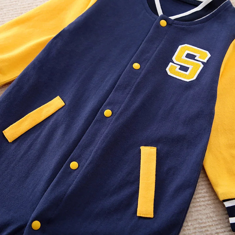 Vêtements pour nouveau-nés, joli costume de baseball en coton, confortable, pour garçons et filles de 0 à 18 ans, printemps et automne, combinaison à manches longues pour bébé