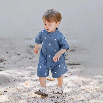 Ensemble de vêtements d'été pour bébé garçon, 2 pièces, t-shirts et shorts à manches courtes, pour bébé fille