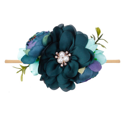 Baby Princess Flower Headband Girl's Floral Head Band Girl Flower Fontanelle Hair Dressing Headbands with big flower for party